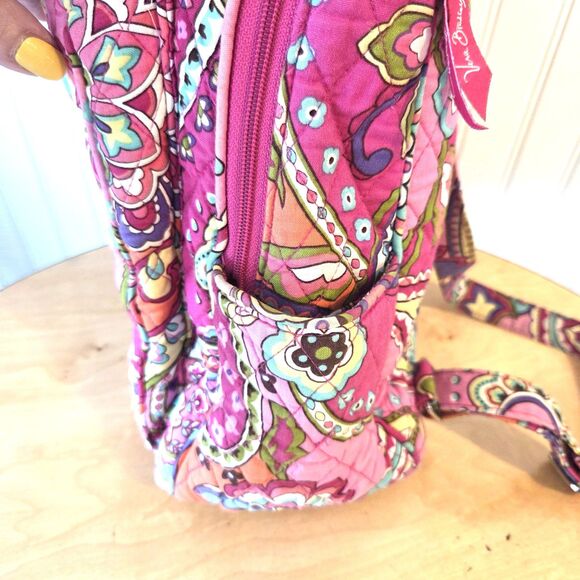 Vera Bradley Pink Floral Paisley Quilted Backpack Travel School Bag main image 4